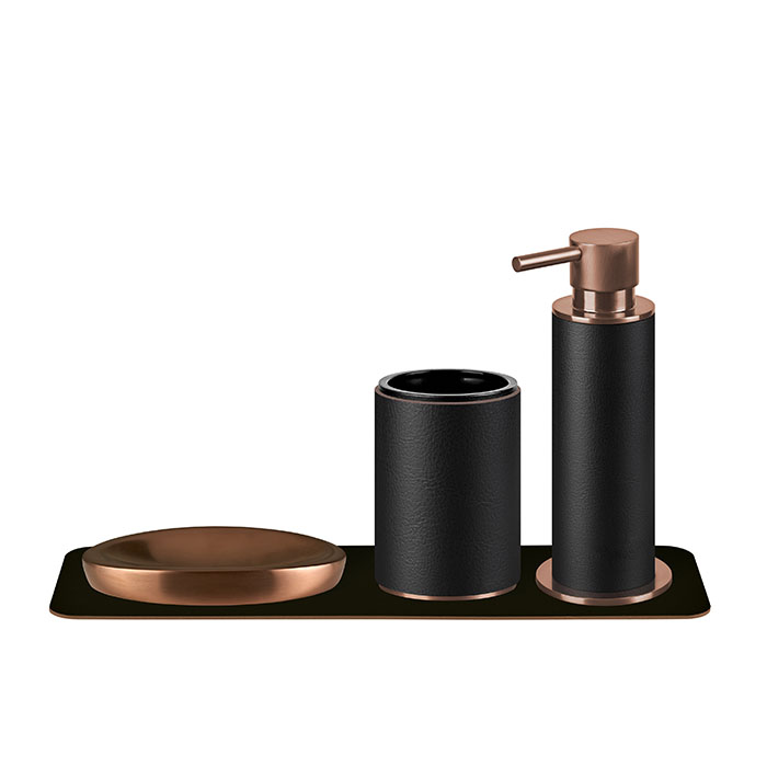 ADJ Стакан для зубных щеток, D7xH10 см, цвет: copper/черный