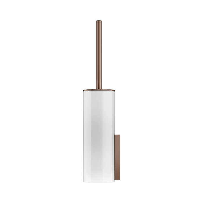 Туалетный ёршик Keuco Edition 400, подвесной, c крышкой, цвет: brushed red gold