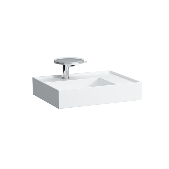 Раковина Laufen Kartell 60х46х12 см, 1 отв., без перелива, полка справа, цвет: белый