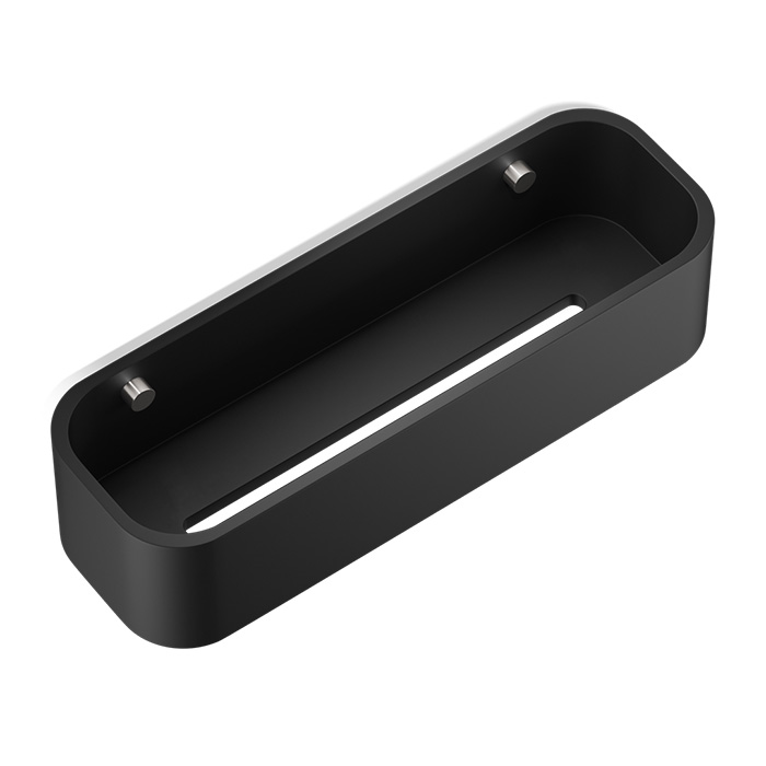 Душевая полочка Decor Walther Black Stone DCT30 30x10см, подвесная, цвет: черный матовый / сталь матовая