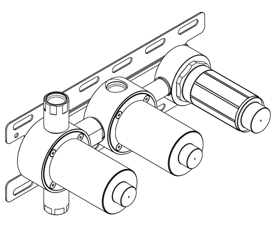 Скрытая часть CEA Design Built-in Parts, для настенного термостатического смесителя на 3 отверстия