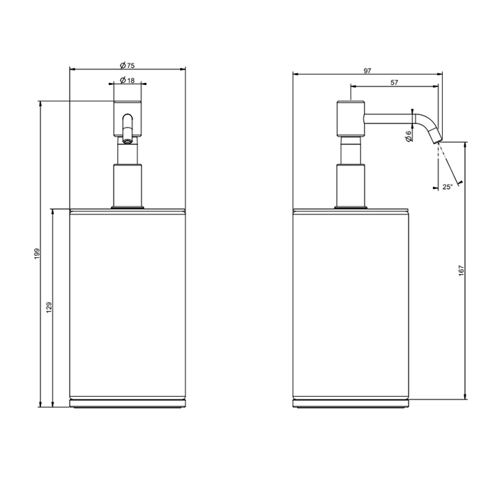 Дозатор для жидкого мыла Gessi Tondo, настольный, черный, цвет: Finox Brushed Nickel