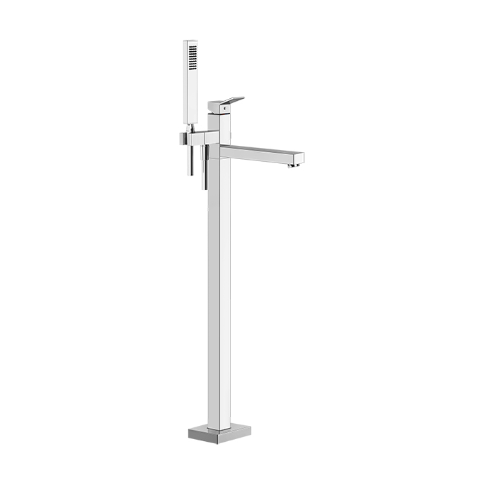 Напольный смеситель для ванны с ручным душем Gessi Rettangolo, цвет: хром