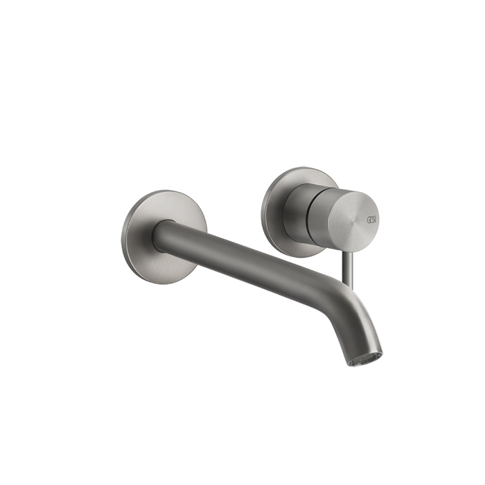 Смеситель для раковины с изливом Gessi Flessa 200 мм, без донного клапана, внешняя часть, цвет: шлифованная сталь
