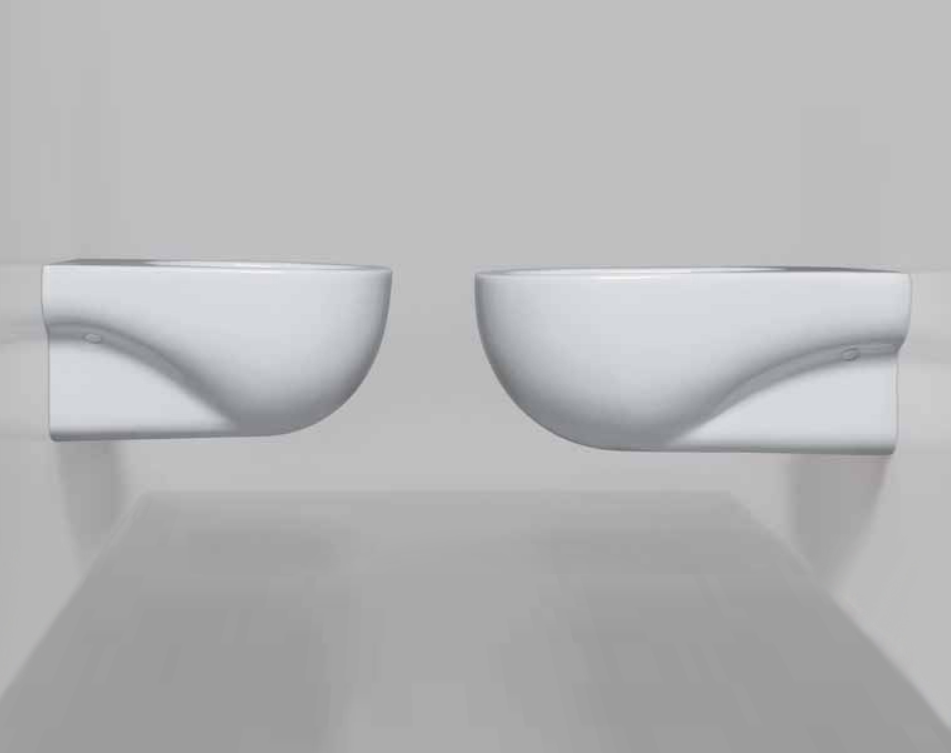 Azzurra Nuvola Биде подвесное 55x35xH25 см c 1 отв., с креплением KIT2000CF, цвет: Bianco lucido
