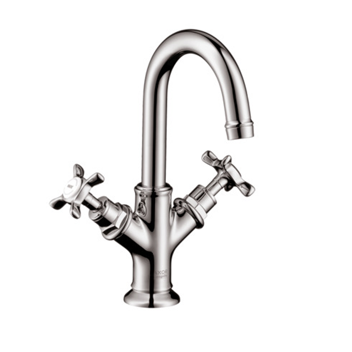Смеситель для маленькой раковины Axor Montreux 160, с двумя рукоятками, с донным клапаном, цвет: хром