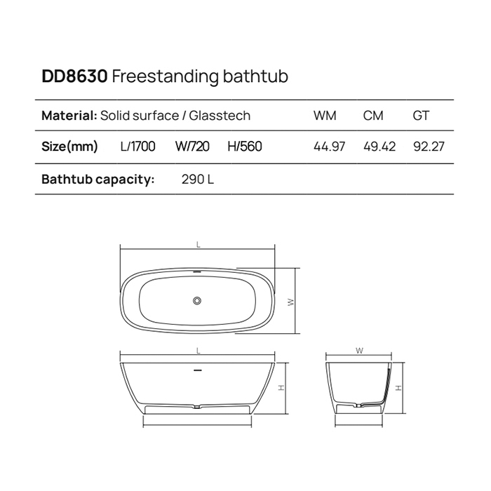 Dea Design Soul Ванна 170х72х56см., отдельностоящая, Glasstech, прозрачная смола, цвет: Sunset R1