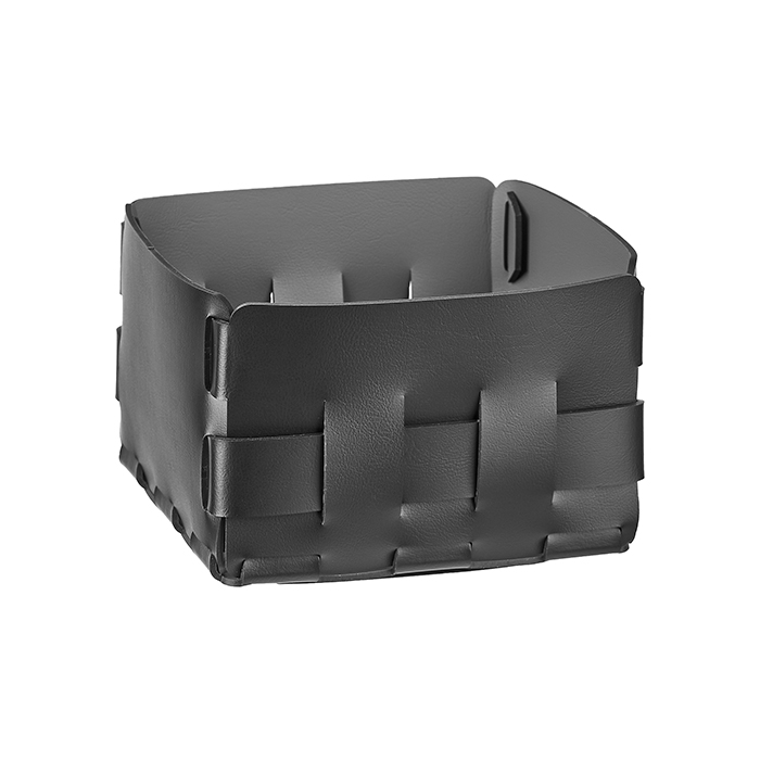 Корзинка ADJ Mini Bottega, 19x19xH13 см, цвет: черный/серый