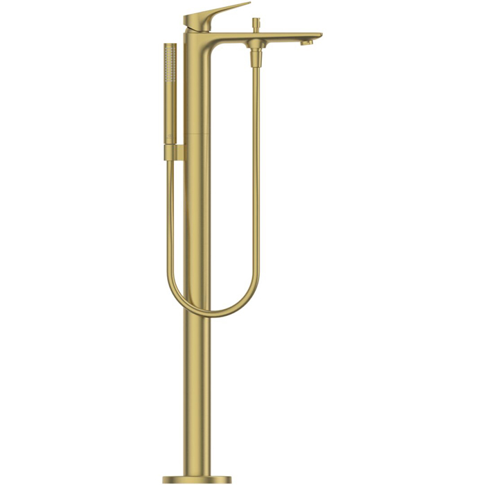 Ideal Standard La Dolce Vita Смеситель для ванны, напольный, с ручным душем, цвет: PVD Brushed Gold (Шлифованное Золото)