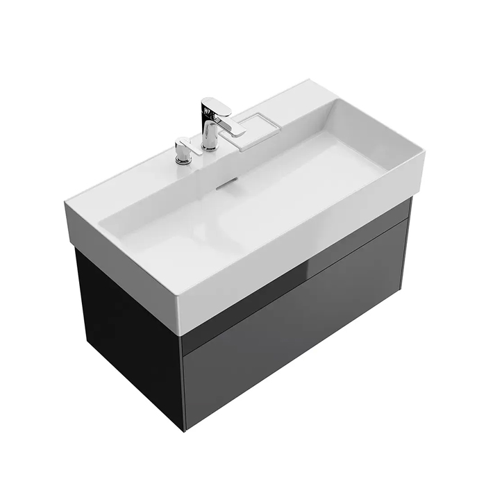Kerama Marazzi Logica Тумба подвесная 86.8x46x40.3см, 2 ящика, цвет: стальной серый
