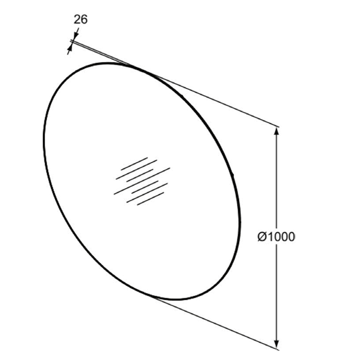 Ideal Standard Conca Круглое зеркало с диаметральной светодиодной подсветкой 100x2,6x100см