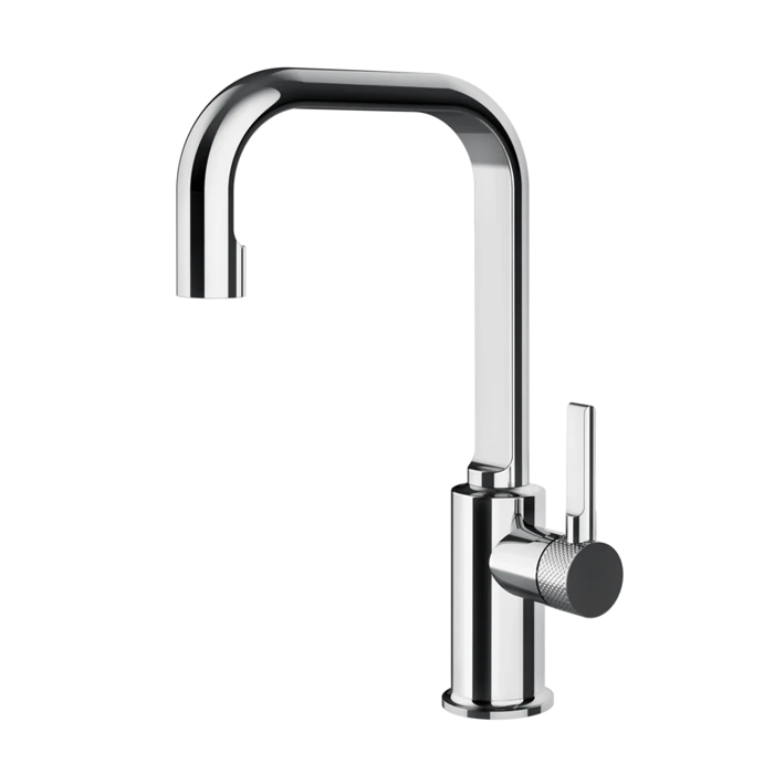 Смеситель для раковины Gessi Inciso, высокий, без донного клапана и соединительные шланги, цвет: хром