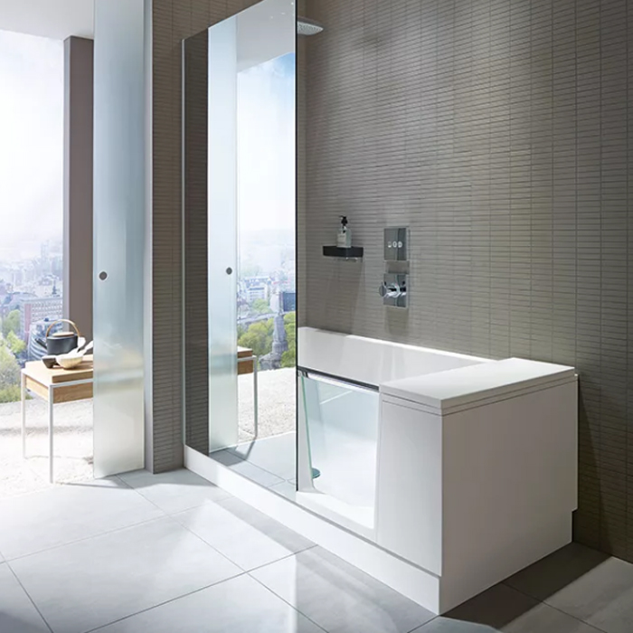DURAVIT Shower + Bath Bathtub Ванна 170х75хh210.5см, прямоугольная с входной дверью и душевой шторкой, DX - правосторонняя, цвет: белый
