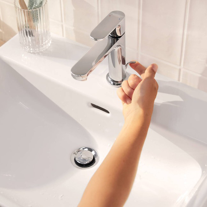Смеситель для раковины Hansgrohe Rebris S, 1 отв., с донным клапаном, цвет: хром