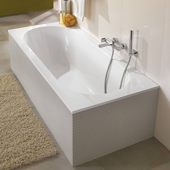 Villeroy&Boch Oberon Ванна 180х80х47см., встраиваемая, ножки, Quaryl, цвет: альпийский белый