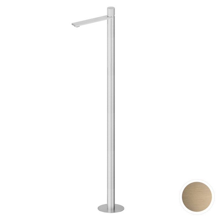 Смеситель для раковины Newform Steel Line, напольный, цвет: pvd brushed pale gold