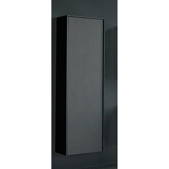 Шкаф подвесной Duravit XViu 50x36x133см с 3 стеклянными полками, (петли слева), цвет: dark brushed oak/чёрный матовый