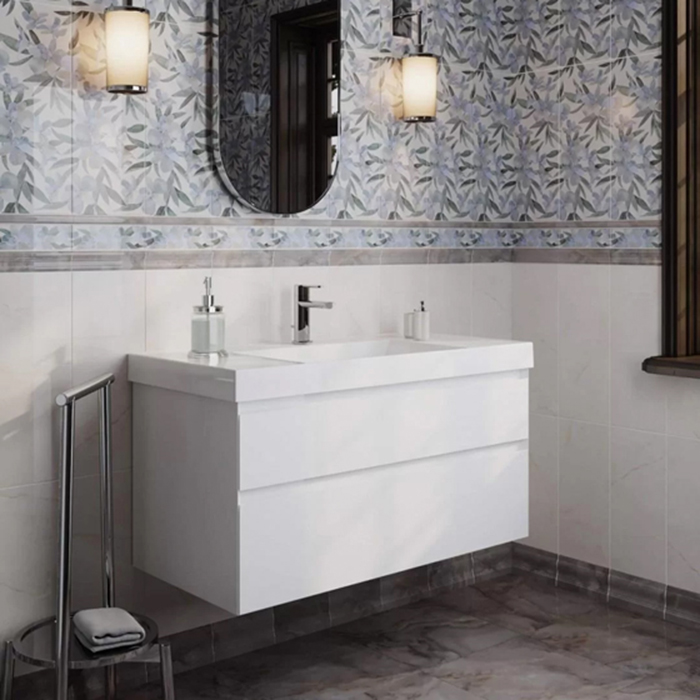 Kerama Marazzi Cubo Тумба подвесная 100см, с ящиками, цвет: белая матовая
