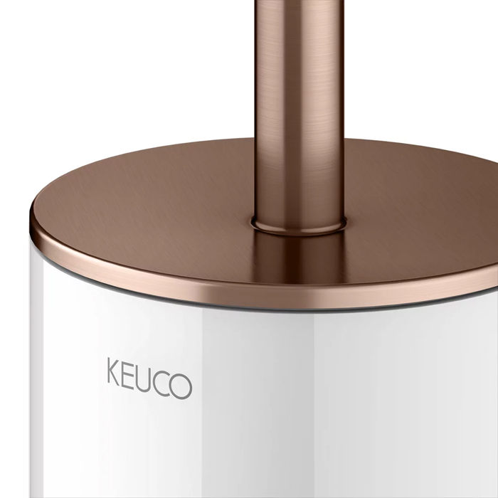 Туалетный ёршик Keuco Edition 400, подвесной, c крышкой, цвет: brushed red gold