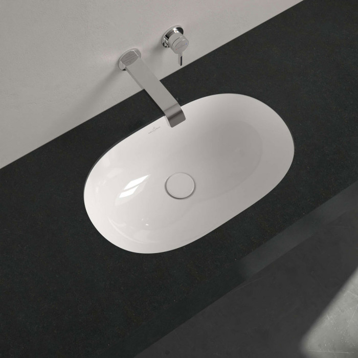Villeroy&Boch O.novo Раковина встраиваемая под столешницу 53x32см, с переливом, CeramicPlus, цвет: альпийский белый