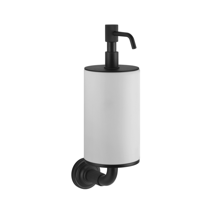 Дозатор для жидкого мыла подвесной Gessi Venti20, цвет: белый, фурнитура черный матовый