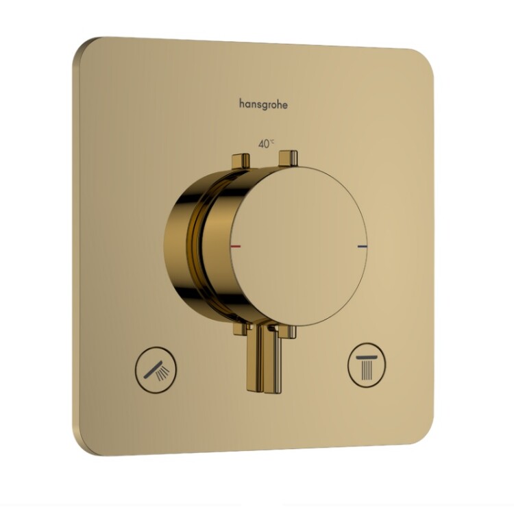 Смеситель для душа Hansgrohe Ecostat Comfort Q, на 2 потребителя, цвет: золото полированное — 33713990