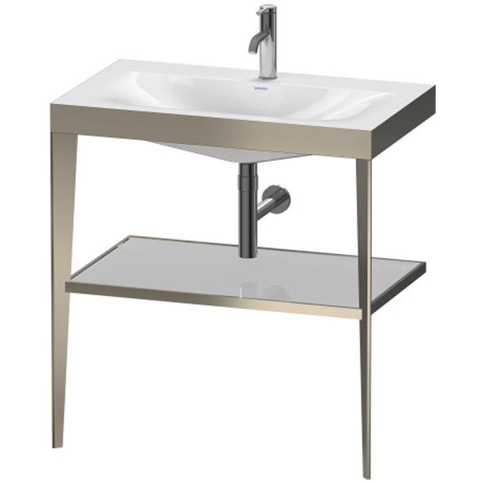 Консоль Duravit XViu напольная, 80x48x85см, с полкой, с раковиной без перелива, 1 отв., цвет: champagne matt/crome