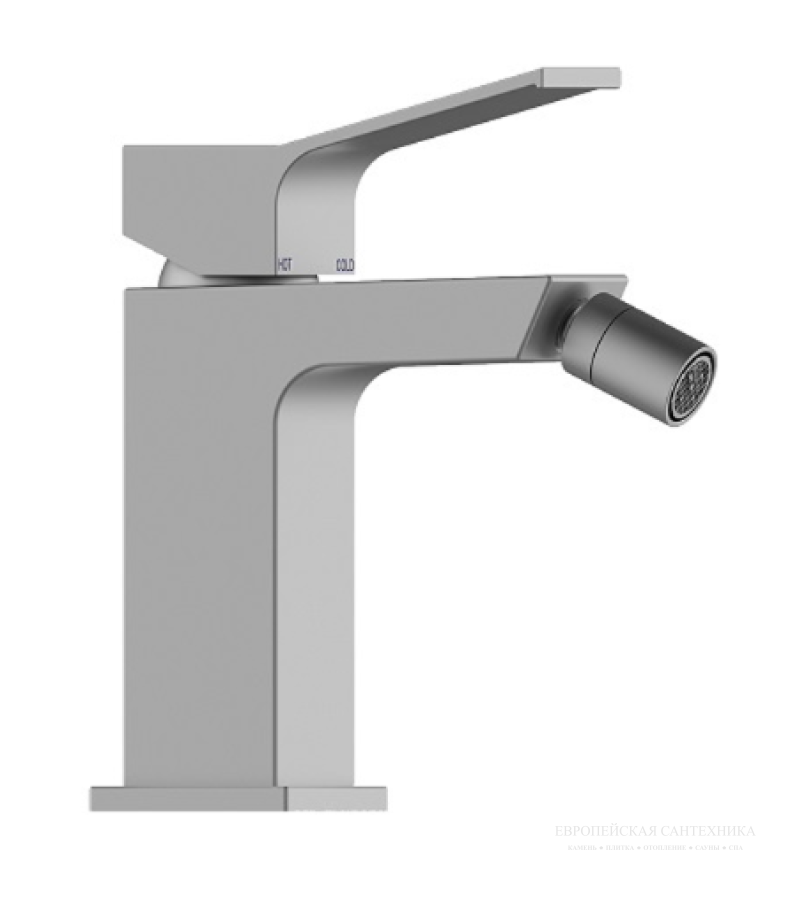 Смеситель для биде Bossini Aki, донный клапан Click-Clack, цвет: Brushed Nickel
