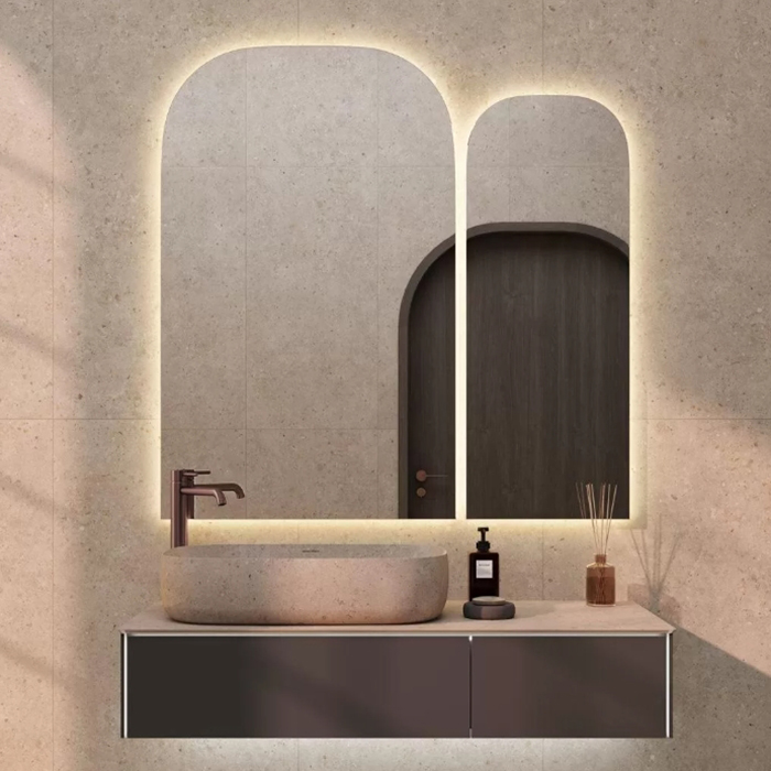 Kerama Marazzi Vetrata Зеркало  R 40х103.5см., сенсор со сменой цвета подсветки и антизапотеванием