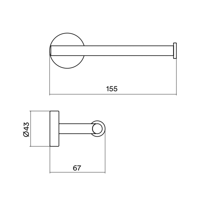 QuadroDesign Держатель т/б., подвесной, цвет: Brushed Stainless Steel