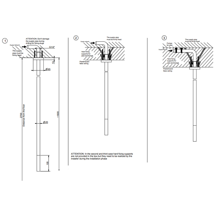 Излив потолочный с удаленным управлением Gessi 316, цвет: brushed black metal pvd