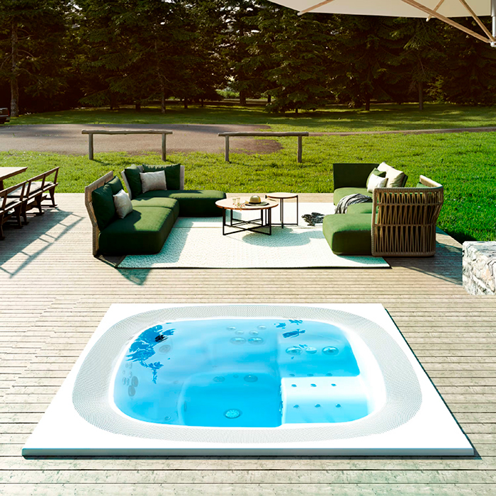 Jacuzzi Enjoy Pro Минибассейн 250x250x98 см, на 6 человек, 38 форсунок, 15 аэро, цвет акрила Porcelain