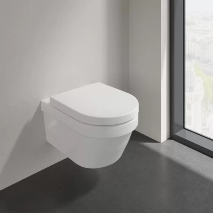 Villeroy&Boch Architectura Унитаз 37х53х33см, подвесной, безободковый, в комплекте сиденье c микролифтом, цвет: альпийский белый