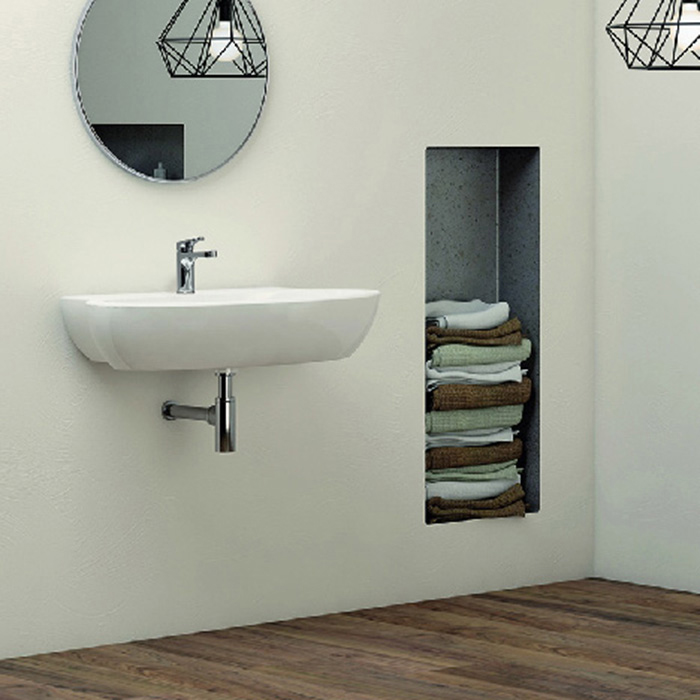 Раковина подвесная Azzurra Comoda 55х47 см, с 1 отв. под смеситель, цвет: Bianco lucido