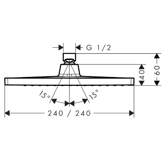 Hansgrohe Crometta E Верхний душ 24см, потолочный/настенный, 1jet, цвет: черный матовый