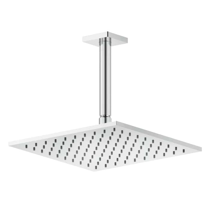 Потолочная душевая головка Gessi Rilievo на 1/2" 250x250 мм, длина изгот. под заказ (105 - 1855 мм), цвет: хром