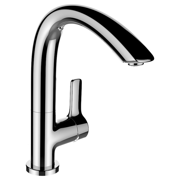 Смеситель для раковины Laufen Curveprime, 1 отв., без донного клапана, цвет: хром