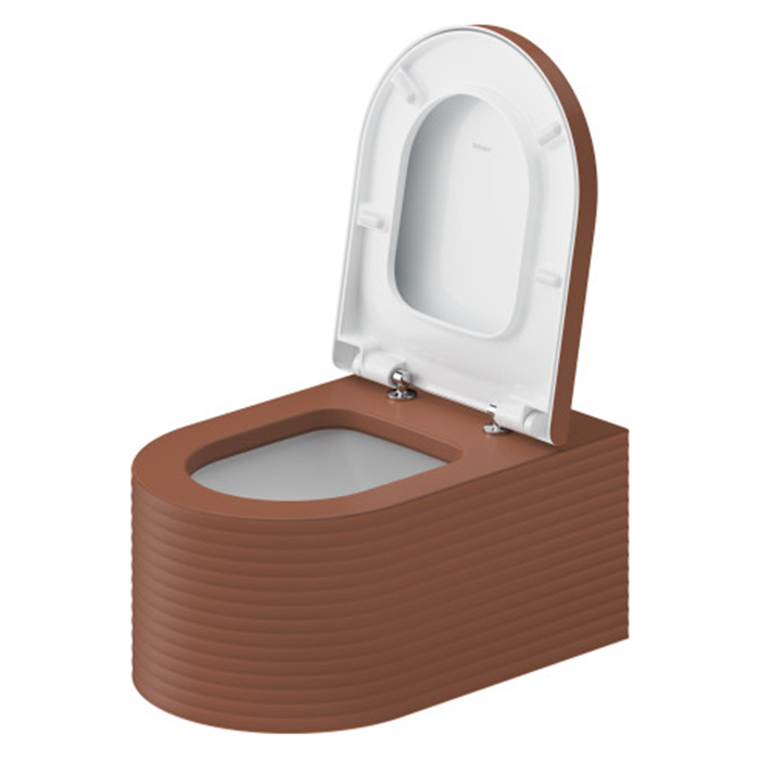 Duravit Millio Унитаз подвесной, 37х57см, декор "Grooves", крепление в компл., цвет: матовая корица