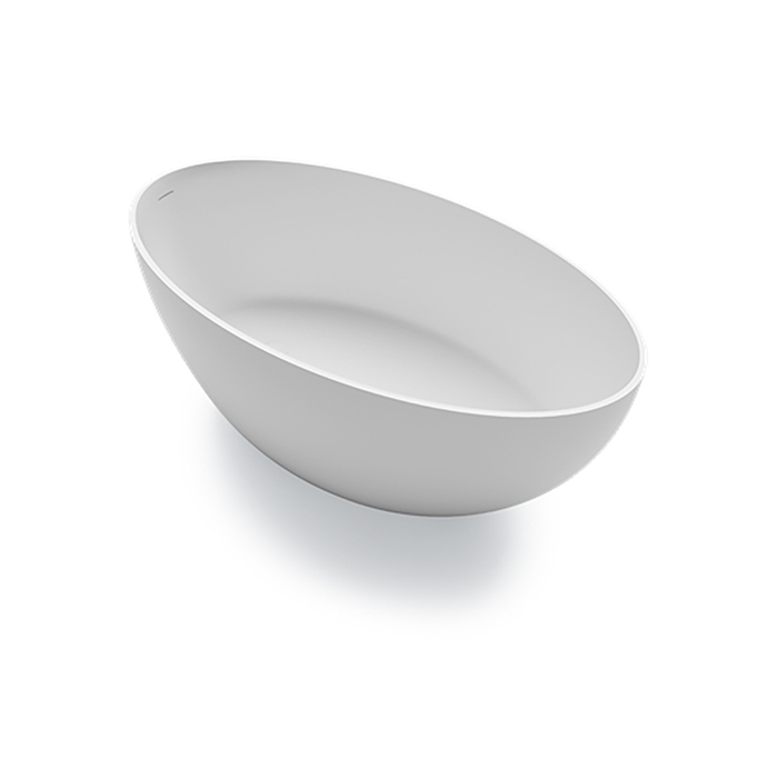 Gruppo Treesse Bali Ванна отдельностоящая 160x85x62h cм, с сливом-переливом и сифоном, Solid Surface, цвет: белый матовый