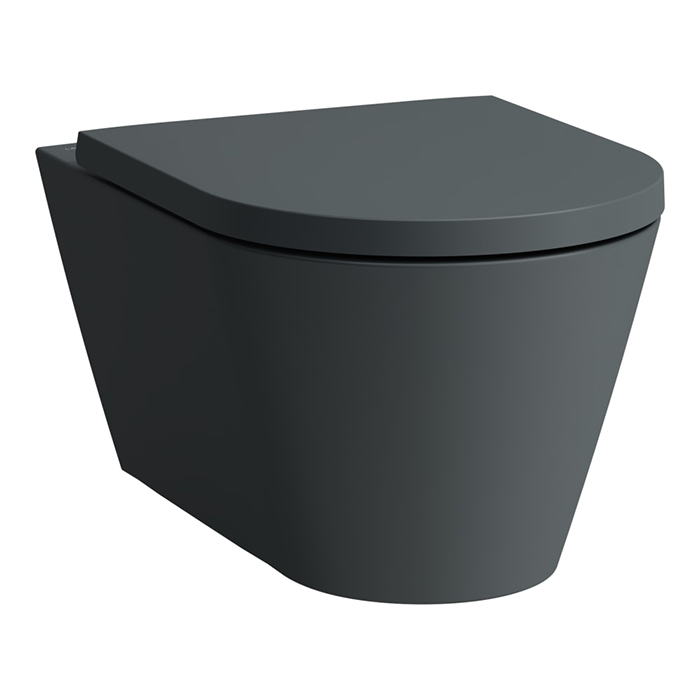 Laufen Kartell Унитаз подвесной 54.5х37х43 см, Rimless, c покрытием LCC, цвет: графит матовый