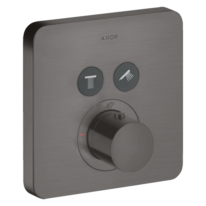 Смеситель для душа Axor ShowerSelect, термостатический, на 2 источника, внешняя часть, цвет: полированный черный хром