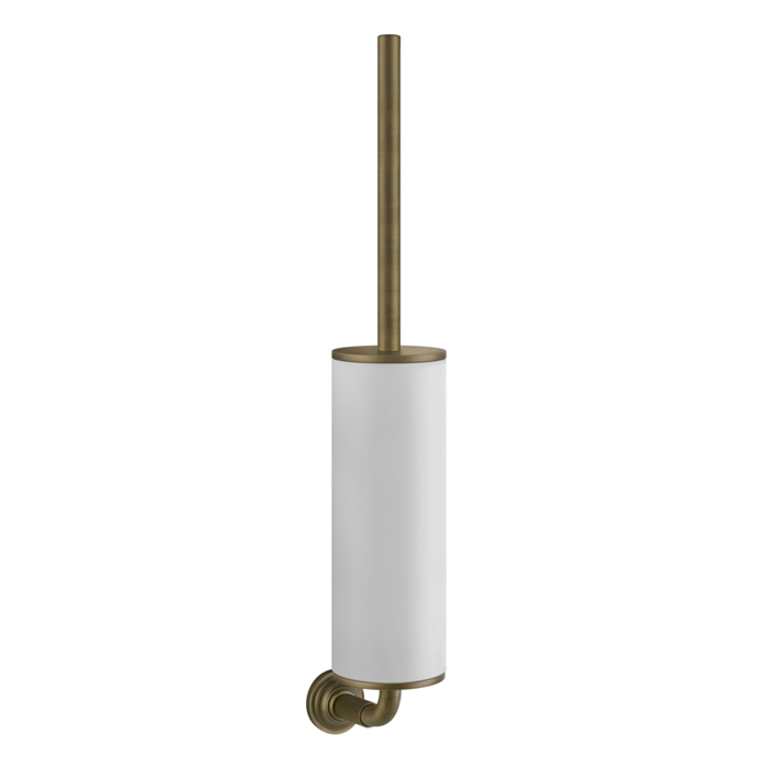Ершик для унитаза подвесной Gessi Venti20, цвет: белый, фурнитура Antique Brass