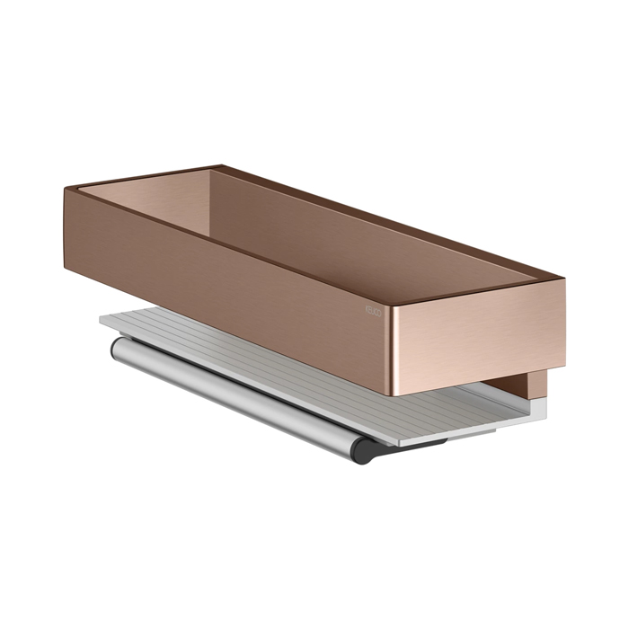 Keuco Edition 11 Полочка для душа со стеклоочистителем, подвесная, цвет: brushed red gold/aluminium