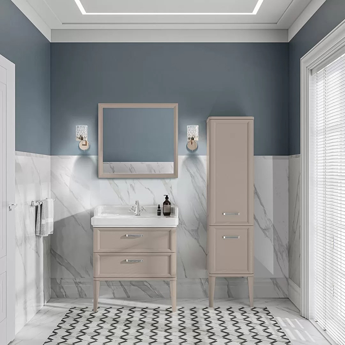 Kerama Marazzi Pompei Тумба подвесная 80см, с 2 ящиками, цвет: камео бежевый глянцевый
