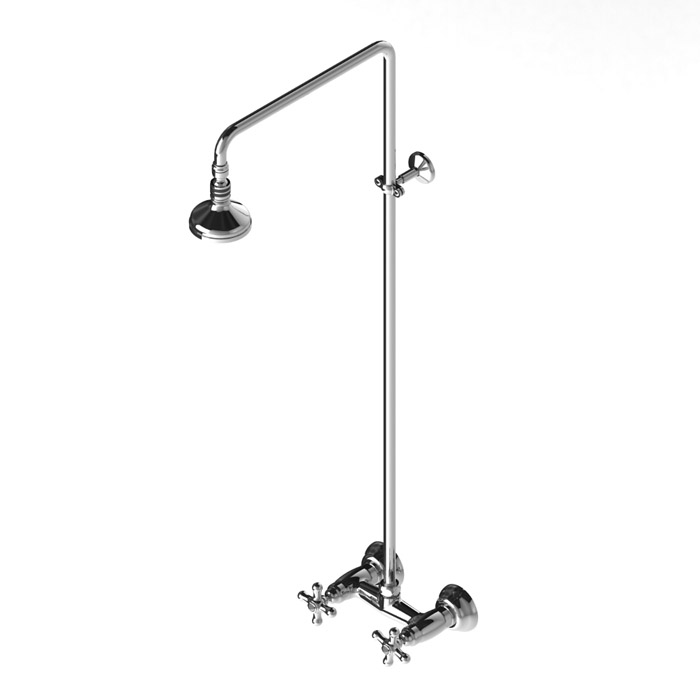 Душевой комплект Stella Roma 3283/301/314A-90: смеситель, штанга+ручной+верхний душ 90мм, цвет: хром