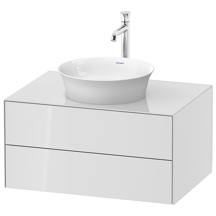 Duravit White Tulip Тумбочка подвесная 80x55х40.8см, раковина, 2 ящика, цвет: белый высокоглянцевый