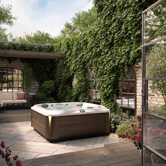 Jacuzzi SPA J335 Минибассейн 214х214х92см, стереосистема, акрил Porcelain, с крышкой, цвет: Modern Hardwood
