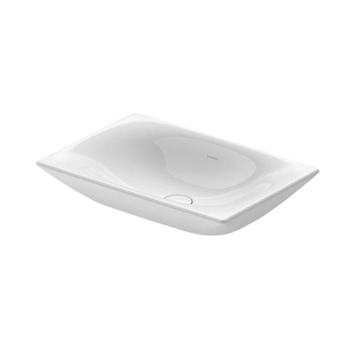 Duravit Viu Раковина 60х41.5х10 см, без отв., накладная, без перелива, выпуск с керамической крышкой, с покрытием WG, цвет: белый