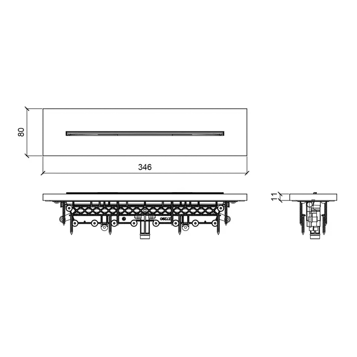Almar Waterfall Wall Built-In Излив 35х8см, настенный, "водопад", цвет: AISI 316 Stainless Steel