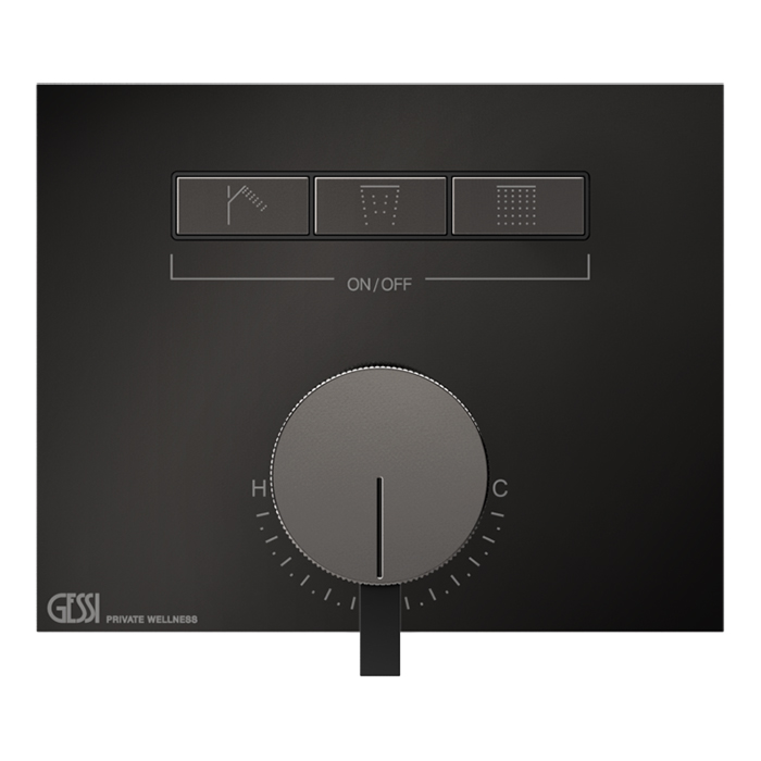 Смеситель для душа Gessi Hi-Fi, с включением до 3 источников одновременно, внешняя часть, цвет: Black Metal PVD